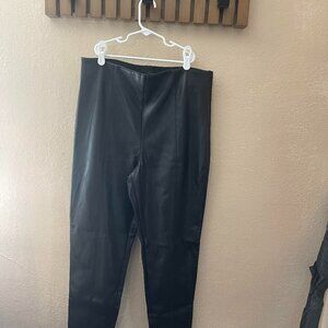 Ann Taylor Faux Leather Pants Large Black